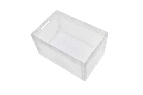 Qubb - EN Stacking bin Budget Crystal 61l - 600x400x325mm - closed sides and closed reinforced bottom  Qubb - EN Stacking bin Budget Crystal 61l - 600x400x325mm - closed sides and closed reinforced bottom