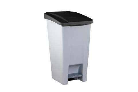 Qubb - Pedal waste bin 60l - grey body - coloured lid 490x380x700mm    Qubb - Pedal waste bin 60l - grey body - coloured lid 490x380x700mm