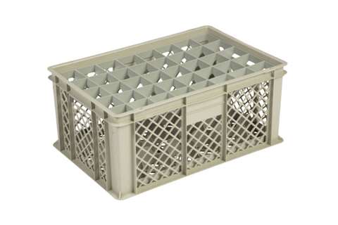 Qubb - Glass rack 40 compartments 600x400x270mm - ø65mm - vented  Qubb - Glass rack 40 compartments 600x400x270mm - ø65mm - vented
