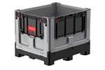 Qubb - Logifold box 1200x1000x970mm - 855l - closed - 4 feet - flap door 1 short + 1 long side 