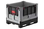 Qubb - Logifold box 1200x1000x975mm - 855l - closed - 2 skids - flap door 1 short + 1 long side 