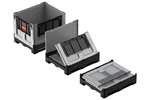 Qubb - Logifold box 1200x1000x975mm - 855l - closed - 2 skids - flap door 1 short + 1 long side 