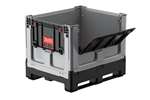 Qubb - Logifold box 1200x1000x975mm - 855l - closed - 2 skids - flap door 1 short + 1 long side 