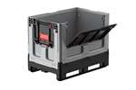 Qubb - Logifold box 1200x800x958mm - 660l - closed - 2 skids - flap door 1 short + 1 long side 