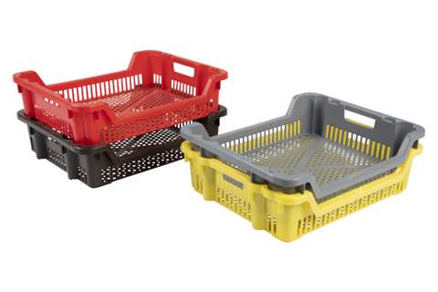 Nestable stacking crate - rota 620x500x150mm - vented