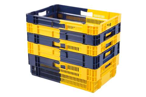 Qubb - EN Nestable and stackable crate 34l - 600x400x184mm - closed sides and bottom - bicolor  Qubb - EN Nestable and stackable crate 34l - 600x400x184mm - closed sides and bottom - bicolor