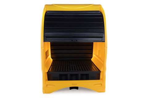 Qubb - Leak tray wth overhead cover - 4 barrels - 485l - 1565x1730x2110mm  Qubb - Leak tray wth overhead cover - 4 barrels - 485l - 1565x1730x2110mm