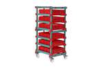 Qubb - Trolley for 6 crates st.steel forks