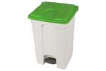 Probbax - RECTANGULAR STEP-ON WASTE BIN 45L WHITE BODY + COLOURED LID 600X390X410MM