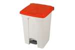 Probbax - RECTANGULAR STEP-ON WASTE BIN 45L WHITE BODY + COLOURED LID 600X390X410MM