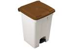 Probbax - Rectangular step-on waste bin 45l white body + coloured lid 600x390x410mm