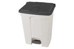 Probbax - Rectangular step-on waste bin 70l white body+coloured lid - 670x410x490mm