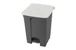 Probbax - Rectangular step-on waste bin 45l grey body + coloured lid 600x390x410mm