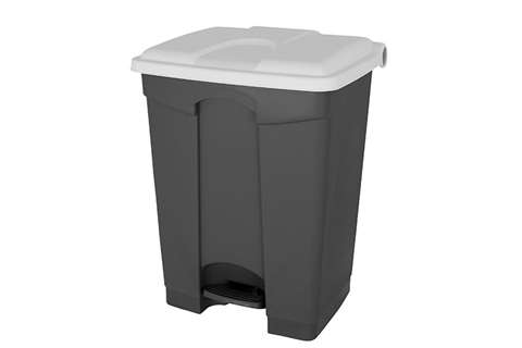Probbax - Rectangular step-on waste bin 70l - grey body+coloured lid 670x410x490mm  Probbax - Rectangular step-on waste bin 70l - grey body+coloured lid 670x410x490mm