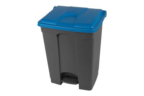 Probbax - Rectangular step-on waste bin 70l - grey body+coloured lid 670x410x490mm  Probbax - Rectangular step-on waste bin 70l - grey body+coloured lid 670x410x490mm