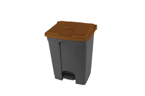 Probbax - Rectangular step-on waste bin 70l - grey body+coloured lid 670x410x490mm  Probbax - Rectangular step-on waste bin 70l - grey body+coloured lid 670x410x490mm