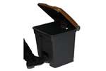 Probbax - Rectangular step-on waste bin 30l recycled body + lid 410x398x435mm