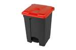 Probbax - Rectangular step-on waste bin 45l recycled body + lid 410x398x600mm