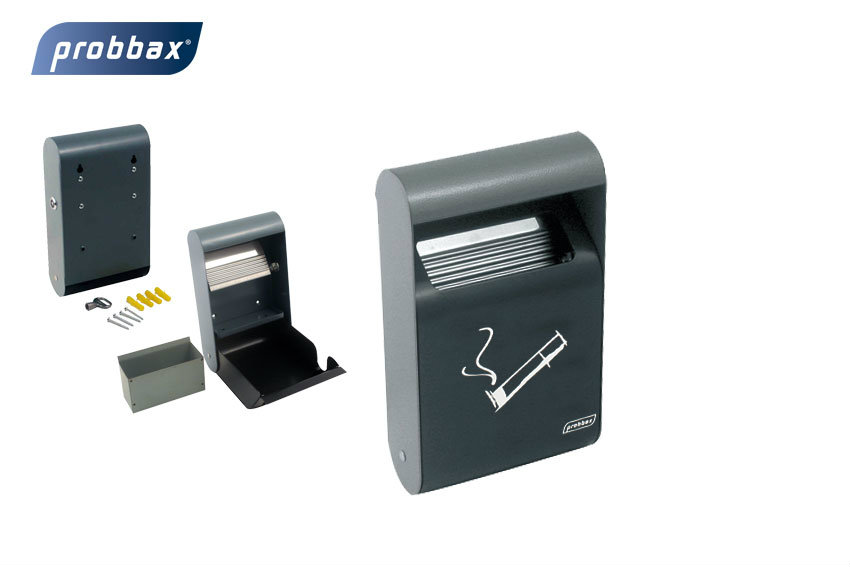 Cendrier mural rectangulaire 1.5l - jusqu'a 150 megots 