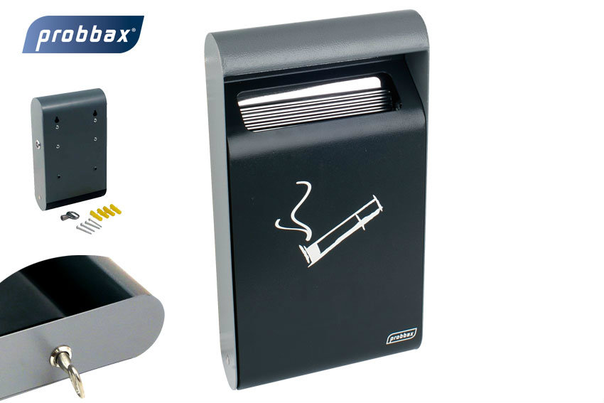 Rectangular wall-mounted ashtray 3 l - up to 450 butts 