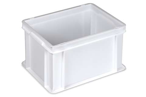 EN stacking bin Food natural 21l - 400x300x220mm - closed walls and base - closed handles