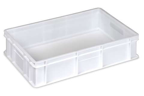 EN stacking bin Food natural 24l - 600x400x130mm - closed walls and base - closed handles
