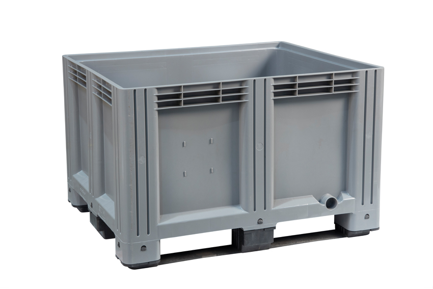 Pallet box - 1200x1000x780mm - closed - 3 skids - 610l 