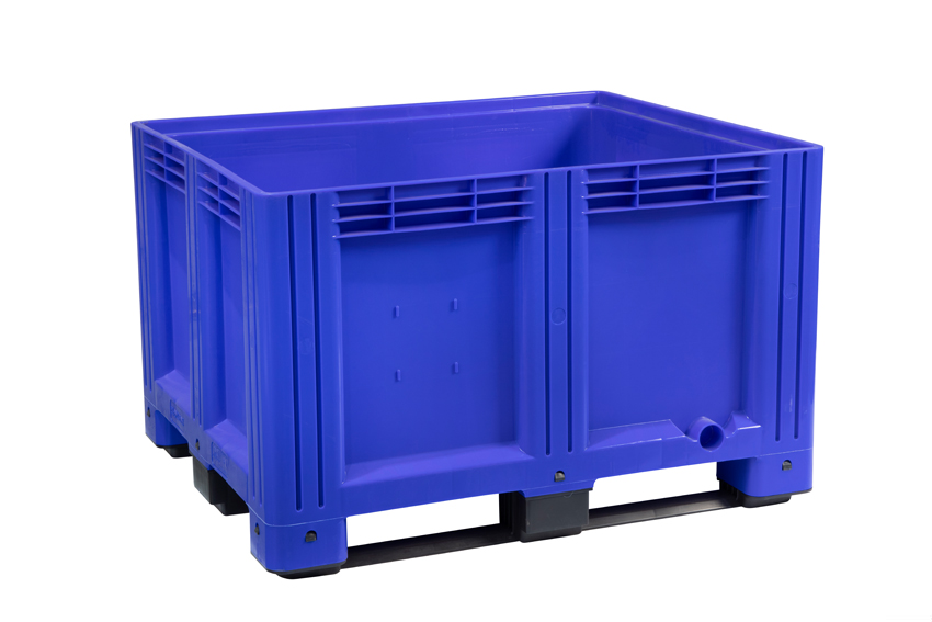 Pallet box - 1200x1000x780mm - closed - 3 skids - 610l 