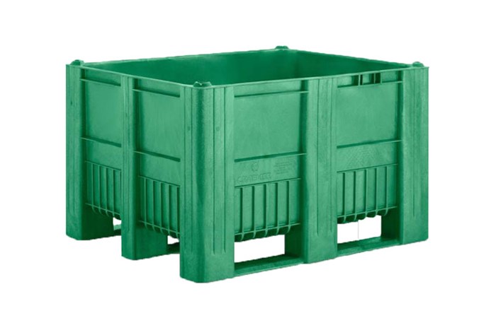 Pallet box - 1200x1000x740mm - seamless - 3 skids - coloured 