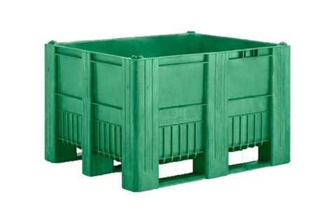 Pallet box - 1200x1000x740mm - seamless - 3 skids - coloured