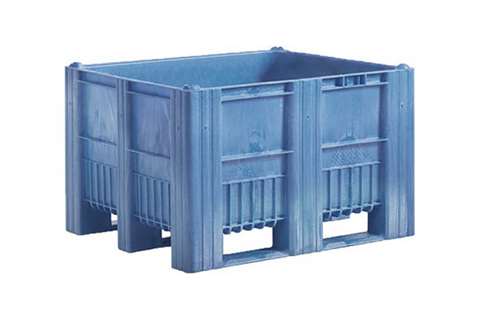 Pallet box - 1200x1000x740mm - seamless - 3 skids - coloured