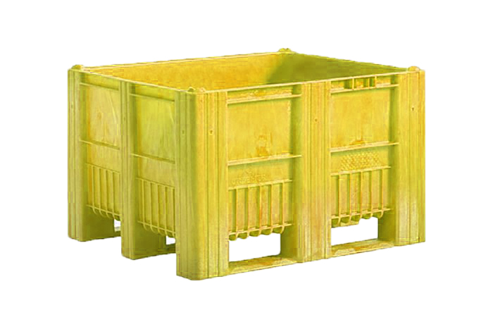 Pallet box - 1200x1000x740mm - seamless - 3 skids - coloured 
