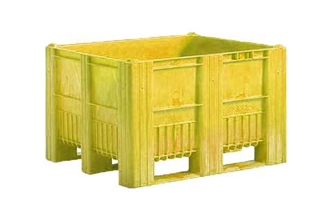 Pallet box - 1200x1000x740mm - seamless - 3 skids - coloured
