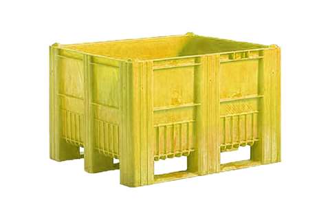 Pallet box - 1200x800x740mm - seamless - 3 skids