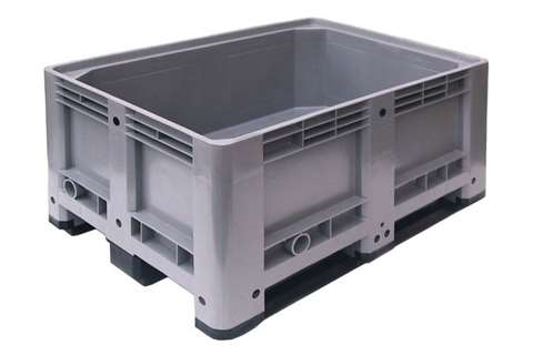 Caisse-palette 1200x1000x600 mm - plein - 3 semelles - 430 l