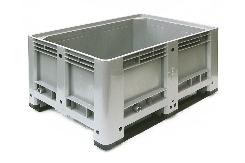 Caisse-palette 1200x800x600 mm - plein - 2 semelles - 330 l 