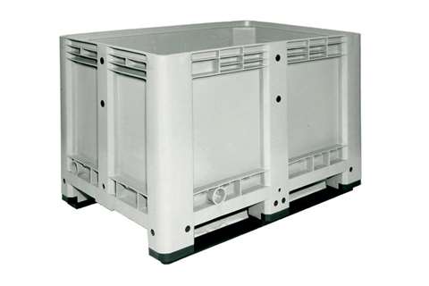 Caisse-palette 1200x800x780 mm - plein - 2 semelles - 470 l