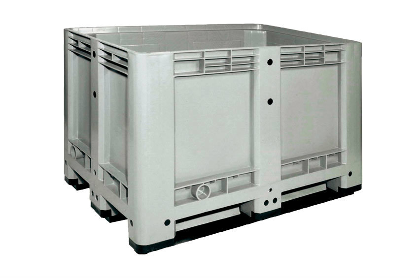 Caisse palette 1200x800x780 mm - plein - 3 semelles - 470 l 