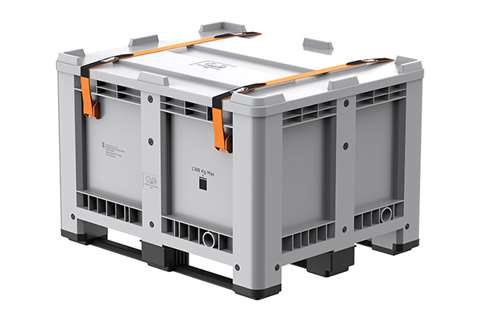 Pallet box incl lid and straps - 1200x1000x780mm - 610l - un approved