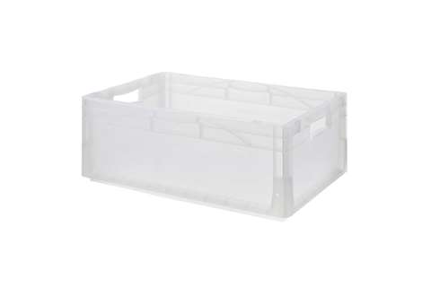 EN-Stapelbehälter Budget Crystal 44l - 600x400x220mm - geschlossene Wände und Boden verstärkter
