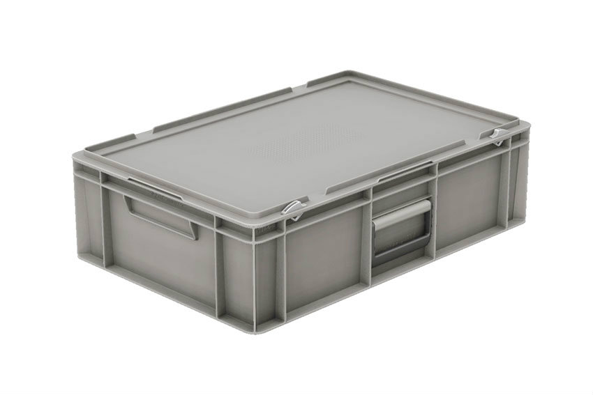 Euronorm Koffer mit Deckel und Koffergriff 30l - 600x400x183mm 