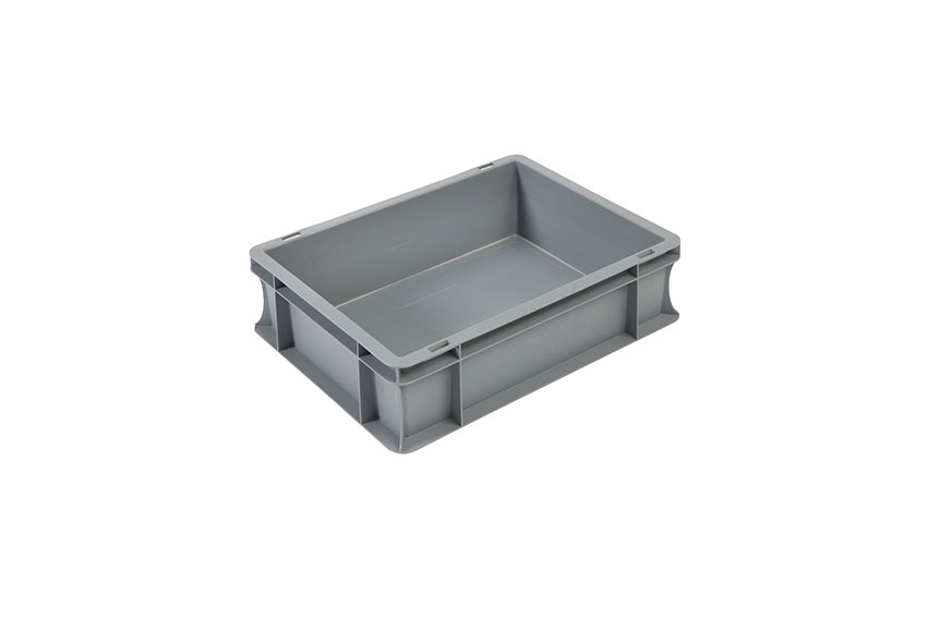 EN Stacking bin Budget Grey 10l - 400x300x120mm - closed sides and bottom - closed handles 