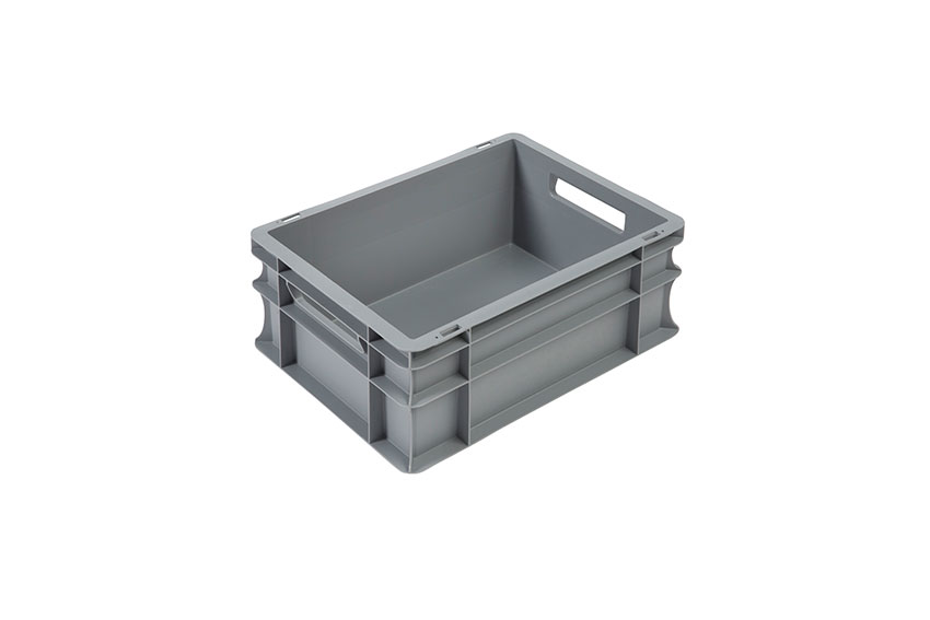 EN Bac gerbable Budget Grey 15l - 400x300x170mm - parois et fond fermés - poignées ouvertes 