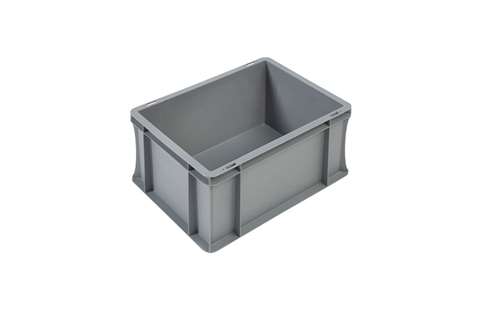 EN Stacking bin Budget Grey 20l - 400x300x220mm - closed sides and bottom - closed handles