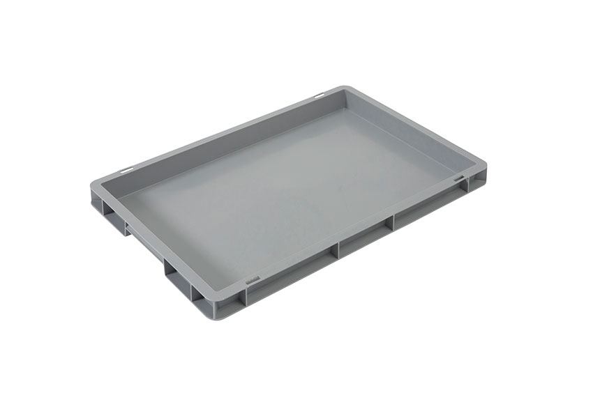 EN Stacking bin Budget Grey 8l - 600x400x50mm - closed sides and bottom - closed handles 