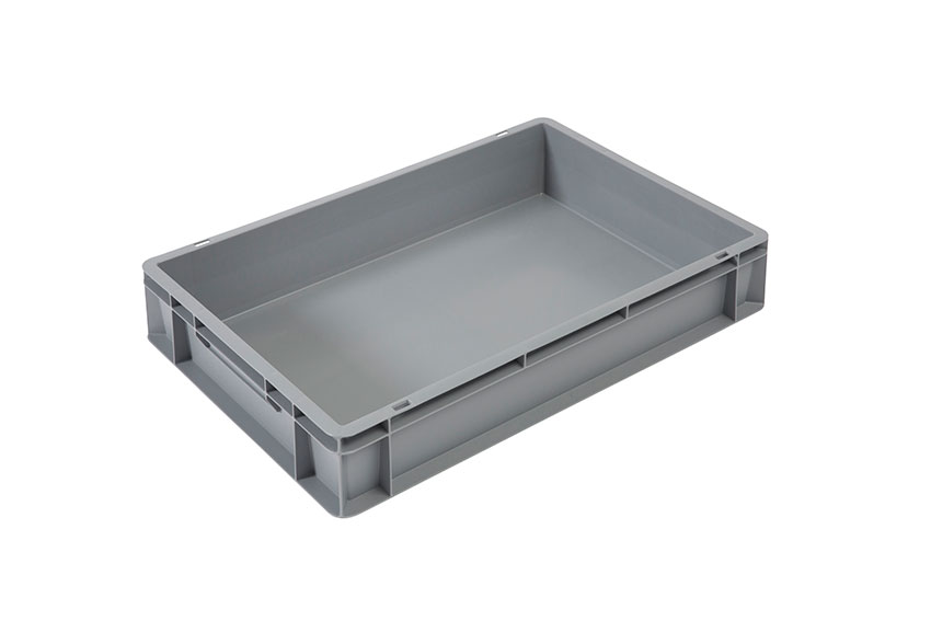 EN Bac gerbable Budget Grey 20l - 600x400x120mm - parois et fond fermés - poignées fermées 