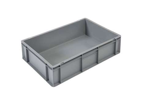 EN Bac gerbable Budget Grey 30l - 600x400x170mm - parois et fond fermés - poignées fermées