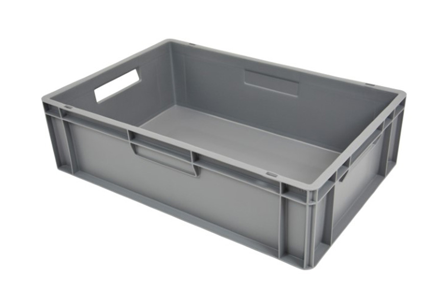 EN Bac gerbable Budget Grey 30l - 600x400x170mm - parois et fond fermés - poignées ouvertes 