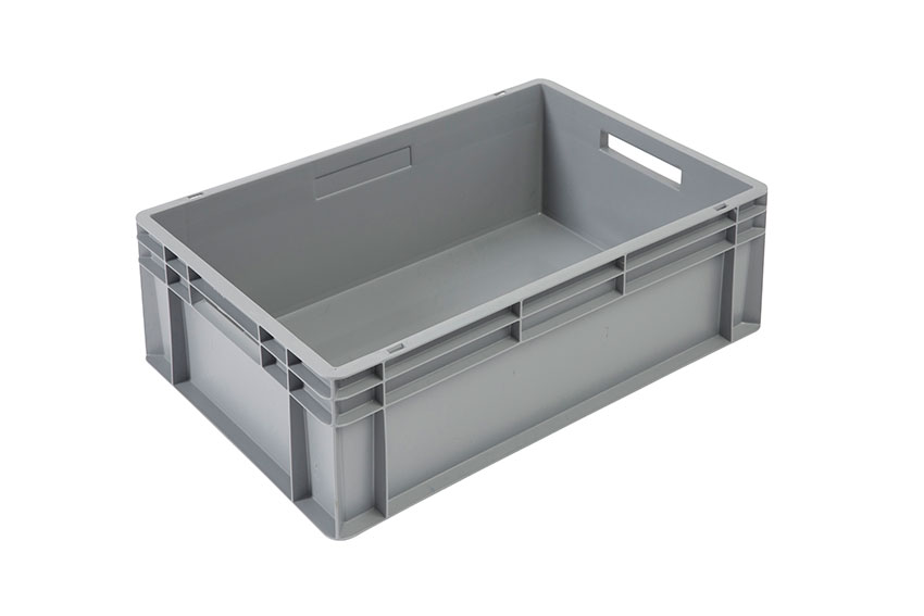 EN Bac gerbable Budget Grey 42l - 600x400x220mm - parois et fond fermés - poignées ouvertes 