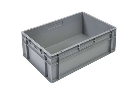 EN Bac gerbable Budget Grey 47l - 600x400x240mm - parois et fond fermés - poignées fermées